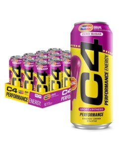 C4 Smart Energy Drink Zero Sugar Popsicle Grape 12pk 16oz