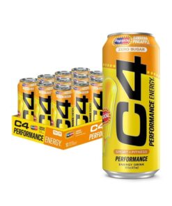 C4 Smart Energy Drink Zero Sugar Popsicle Hawaiian Pineapple 12pk 16oz