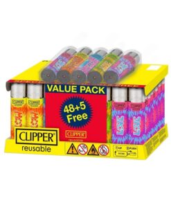 Clipper Lighters New Tie Dye 48ct+5