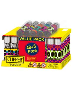 Clipper Lighters Skulls Life 48ct+5