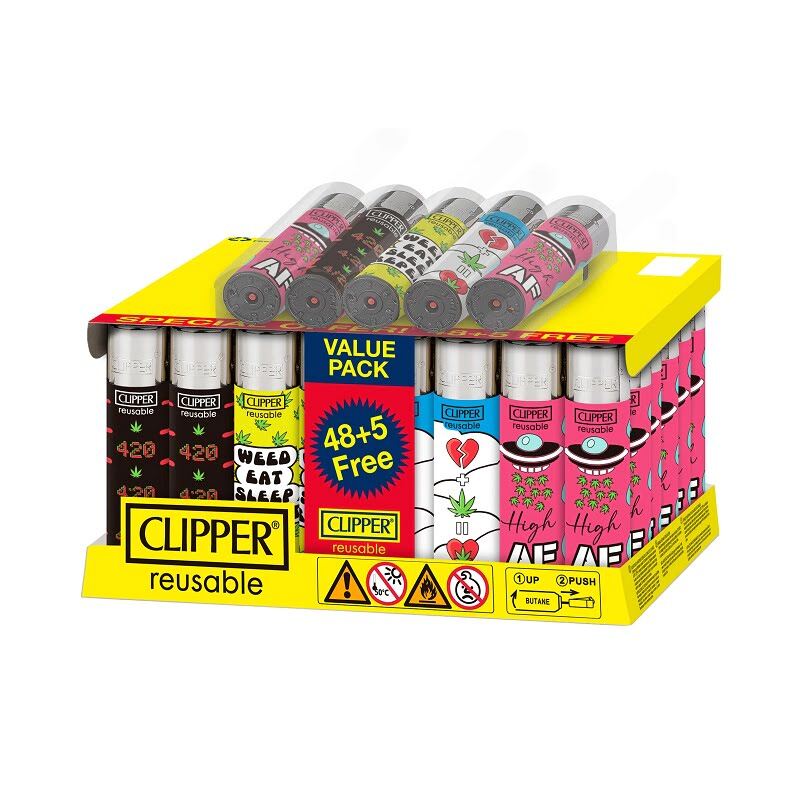Clipper Lighters Weed Tricks 48ct+5 Clipper Lighters Weed Tricks 48ct5