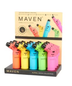 Maven Alpha Neon Collection Torch Lighter 15ct