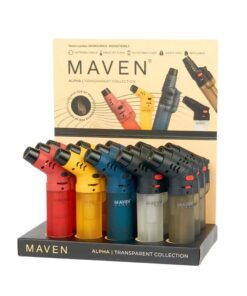 Maven Alpha Transparent Collection Torch Lighter 15ct