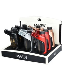 Maven Duo Dual Jet Flame 2 Torch Display 9ct