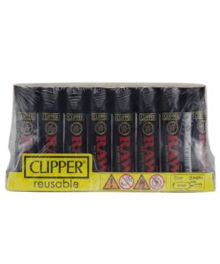 Raw Clipper Lighter Black Reusable 48ct