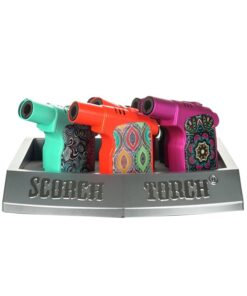 Scorch #61650 Torch /Gun Style Assorted Leopard & Mandala Designs 9ct