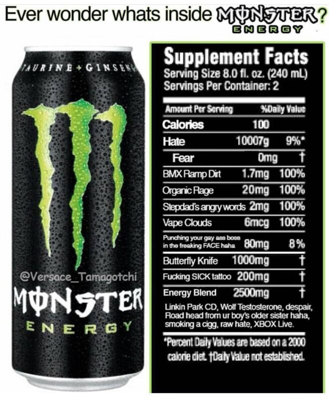 What are the ingredients in energy drinks 2